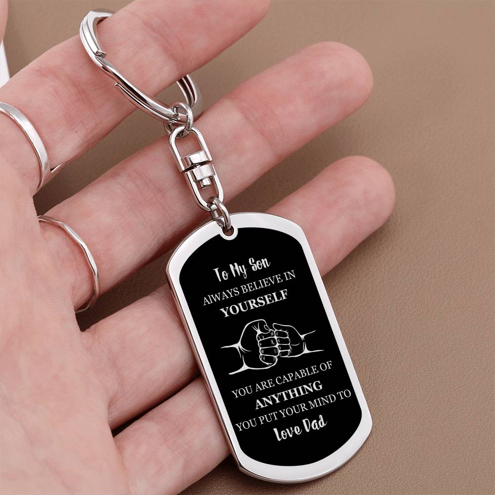 To My Son Keychain From Dad, Son Gift