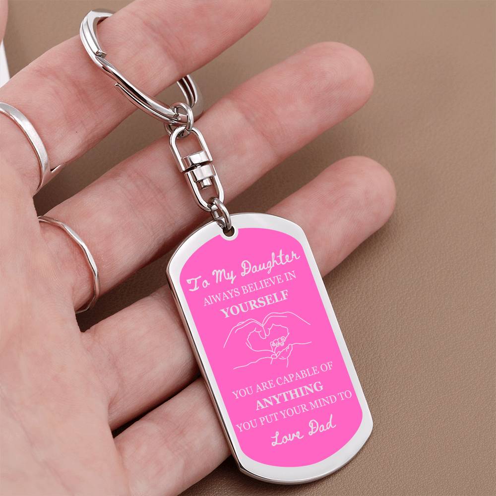 To My Daughter Keychain From Dad, Daughter Gift