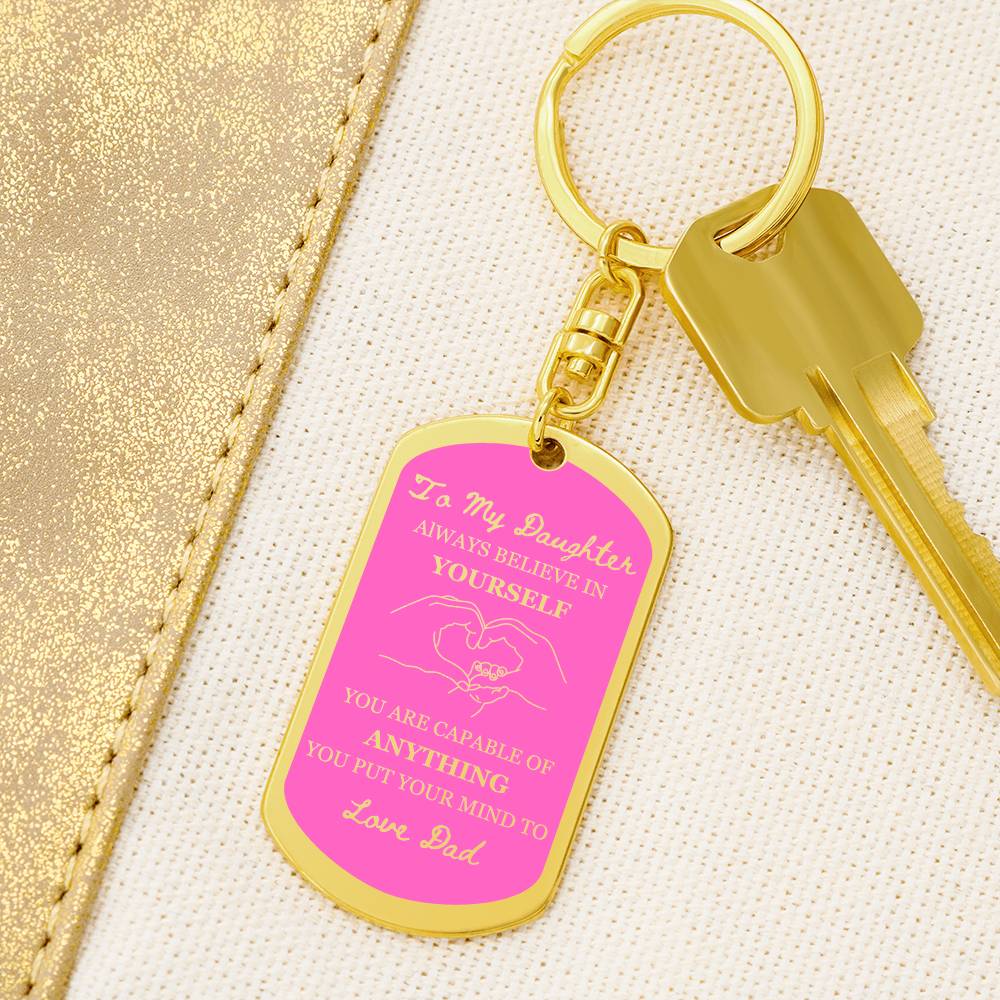 To My Daughter Keychain From Dad, Daughter Gift